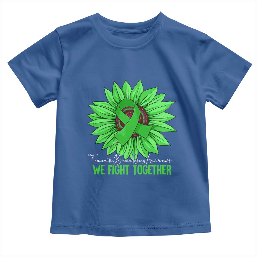 Traumatic Brain Injury Awareness Toddler T Shirt TBI We Fight Together Green Sunflower