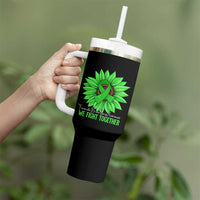 Traumatic Brain Injury Awareness Tumbler With Handle TBI We Fight Together Green Sunflower