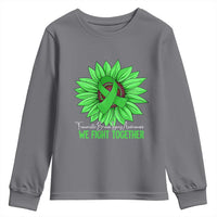 Traumatic Brain Injury Awareness Youth Sweatshirt TBI We Fight Together Green Sunflower