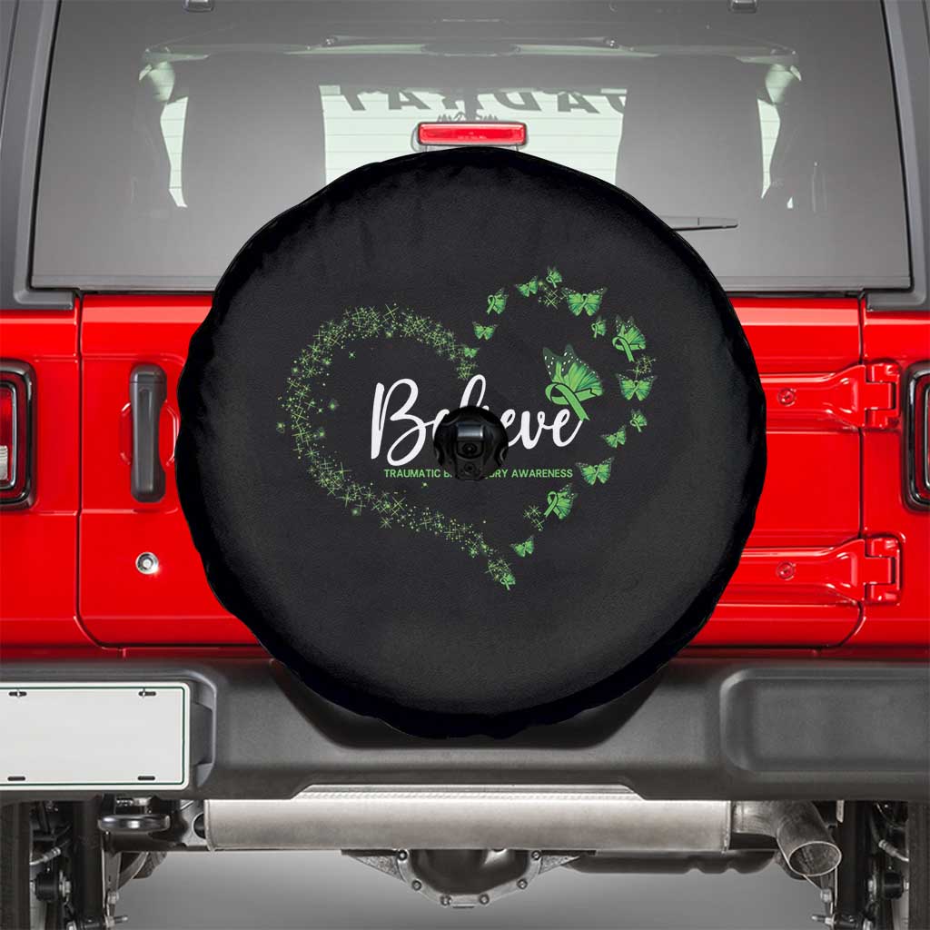 Traumatic Brain Injury Awareness Spare Tire Cover TBI Believe Butterflies