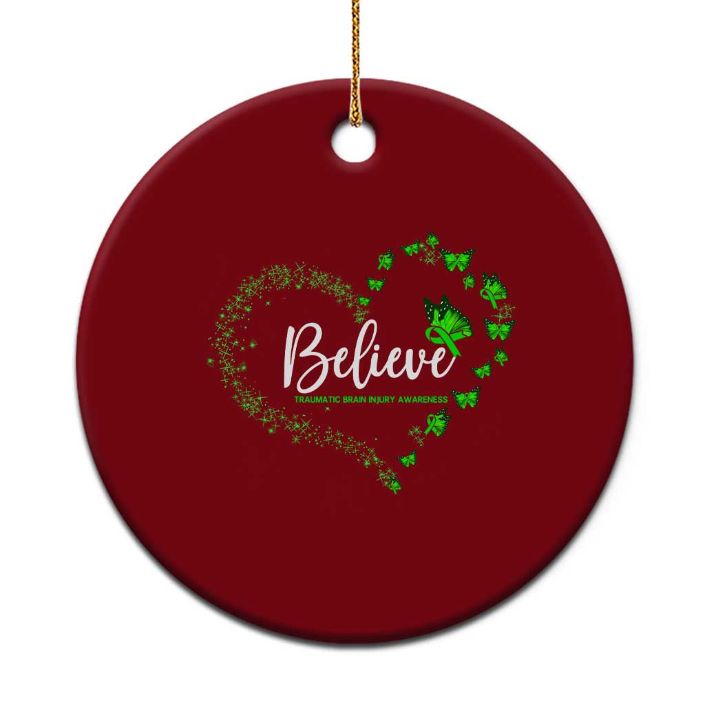 Traumatic Brain Injury Awareness Ceramic Ornament TBI Believe Butterflies - Wonder Print Shop