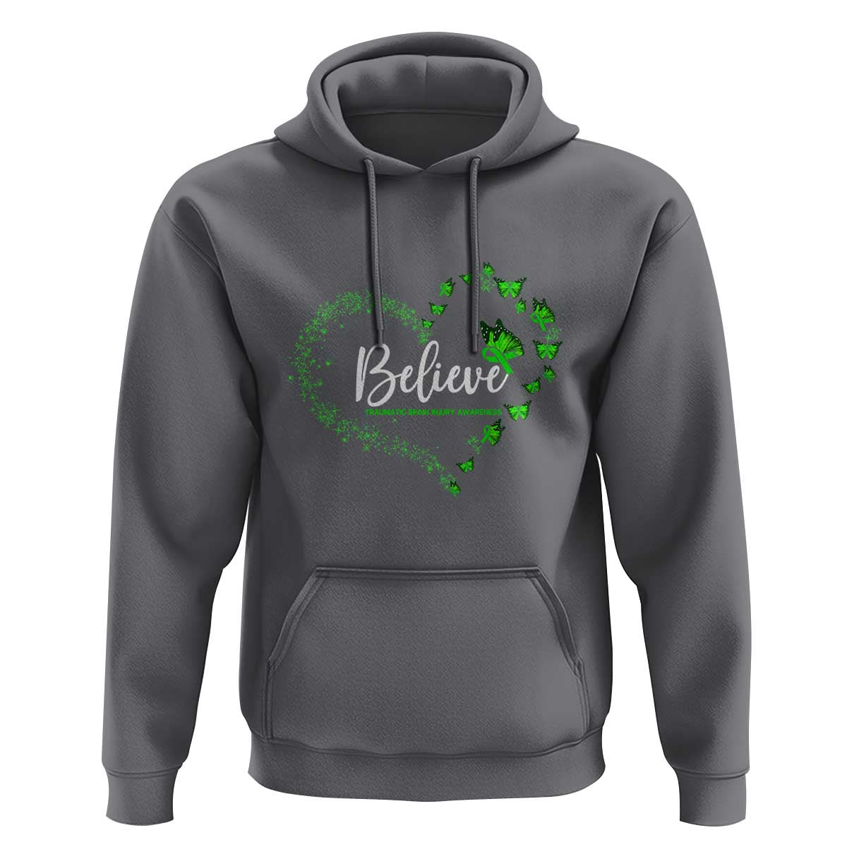 Traumatic Brain Injury Awareness Hoodie TBI Believe Butterflies