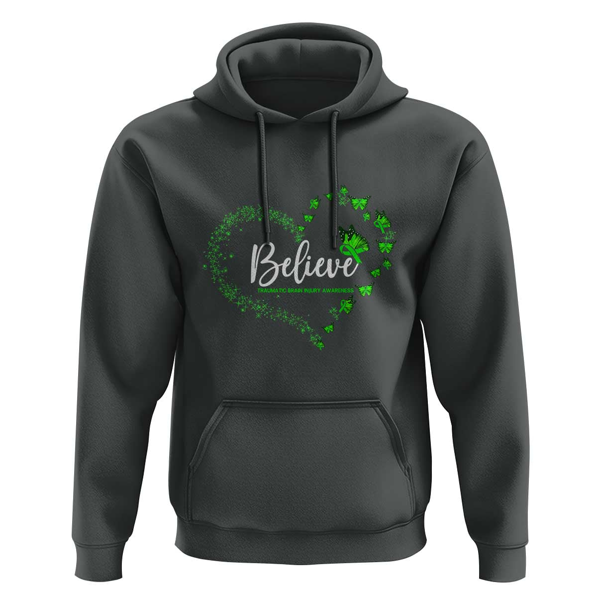 Traumatic Brain Injury Awareness Hoodie TBI Believe Butterflies