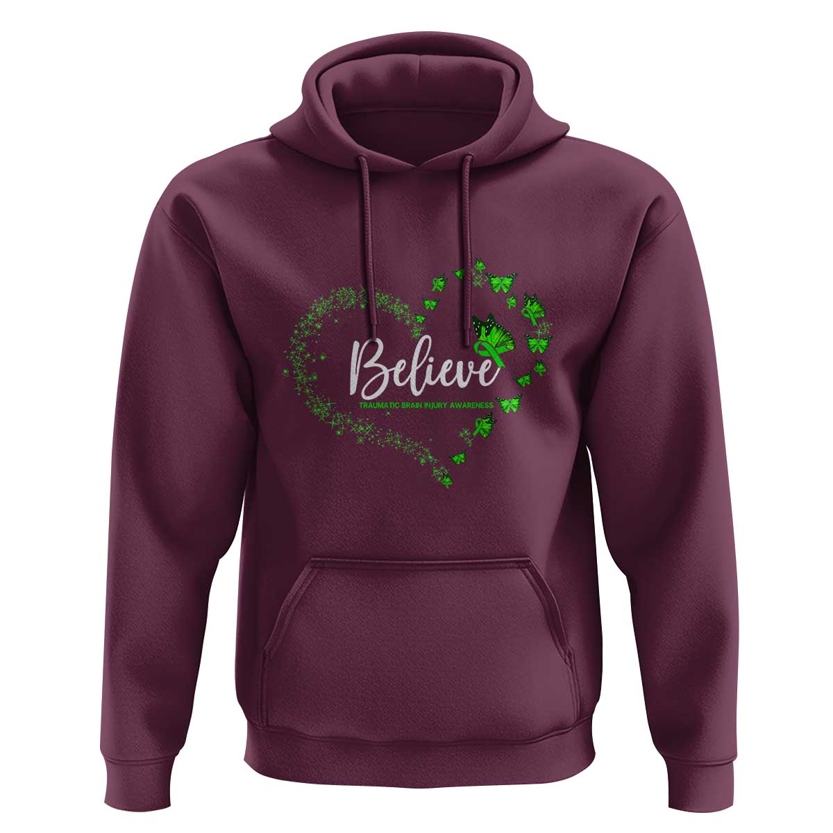 Traumatic Brain Injury Awareness Hoodie TBI Believe Butterflies