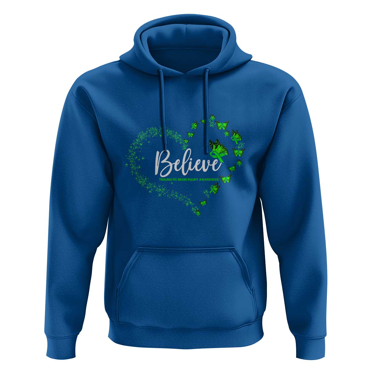 Traumatic Brain Injury Awareness Hoodie TBI Believe Butterflies