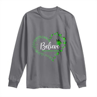 Traumatic Brain Injury Awareness Long Sleeve Shirt TBI Believe Butterflies