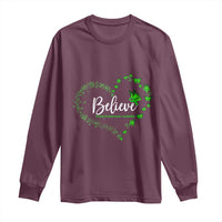 Traumatic Brain Injury Awareness Long Sleeve Shirt TBI Believe Butterflies