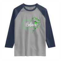 Traumatic Brain Injury Awareness Raglan Shirt TBI Believe Butterflies