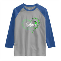Traumatic Brain Injury Awareness Raglan Shirt TBI Believe Butterflies