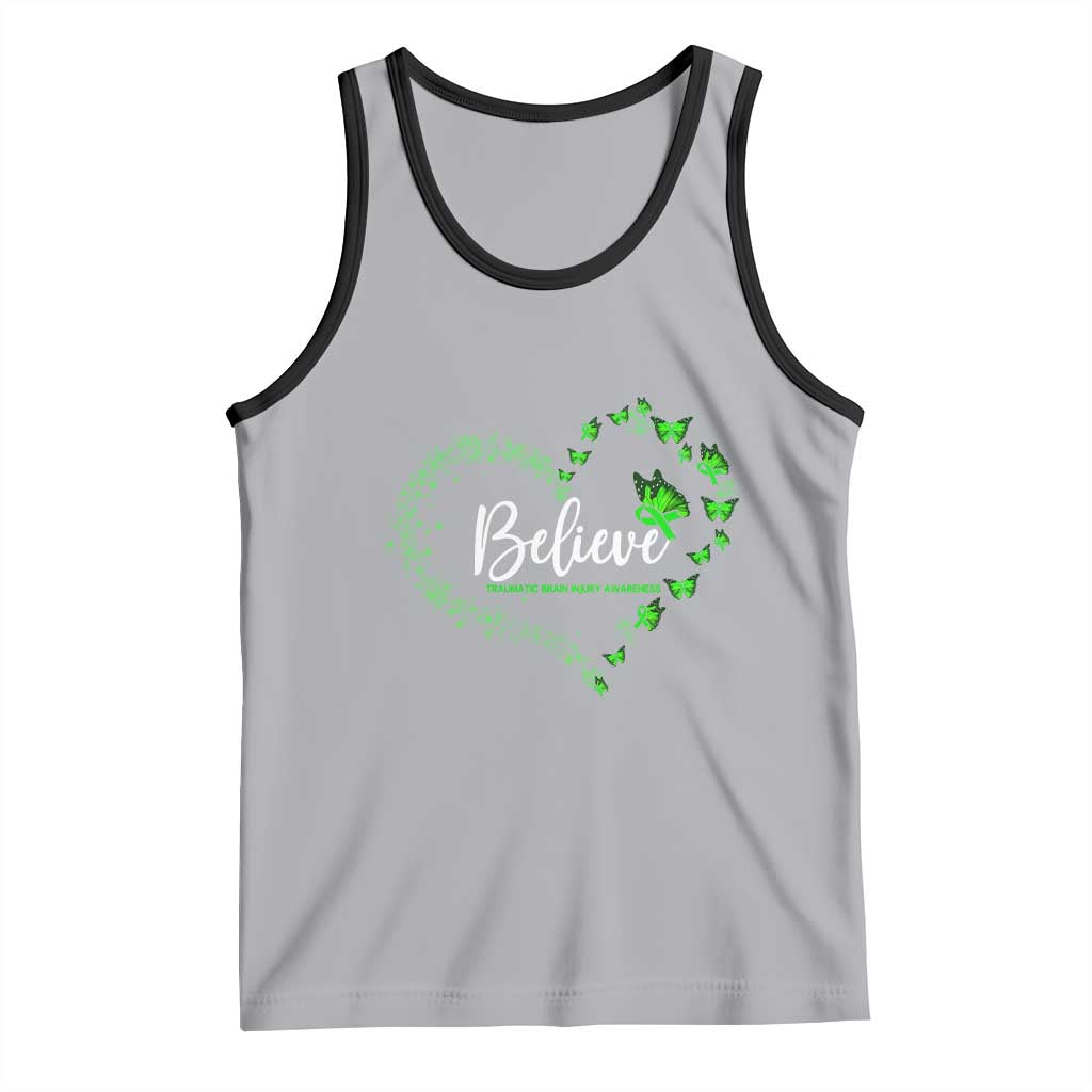Traumatic Brain Injury Awareness Tank Top TBI Believe Butterflies