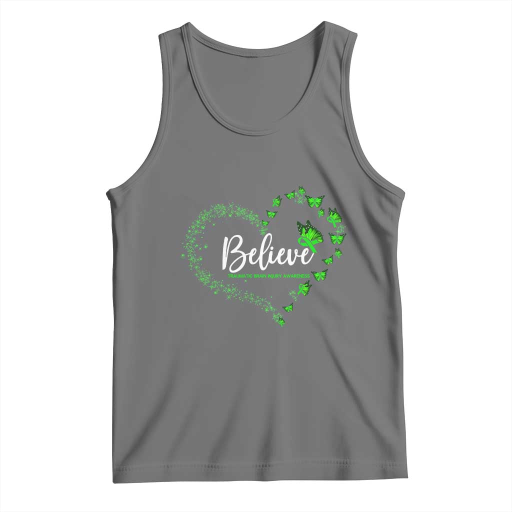 Traumatic Brain Injury Awareness Tank Top TBI Believe Butterflies
