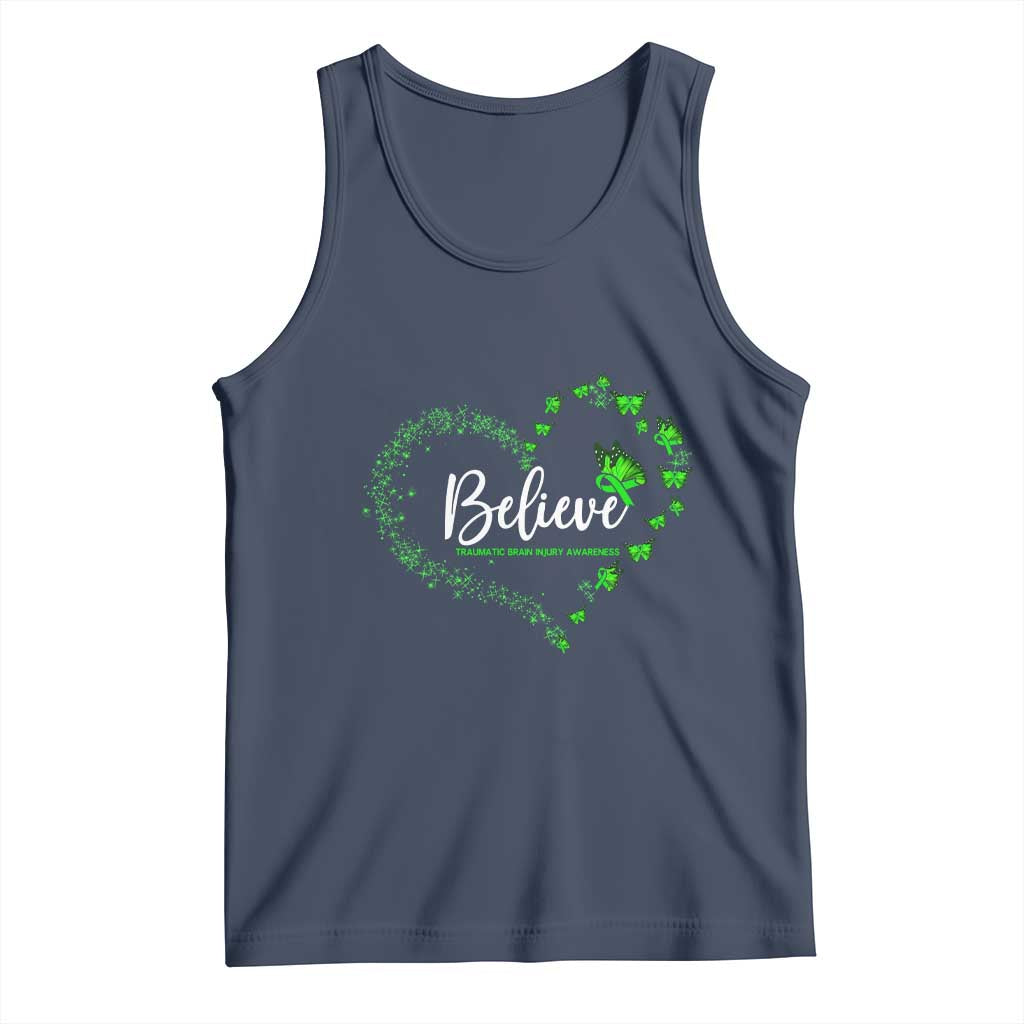 Traumatic Brain Injury Awareness Tank Top TBI Believe Butterflies