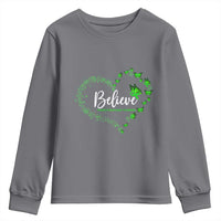 Traumatic Brain Injury Awareness Youth Sweatshirt TBI Believe Butterflies