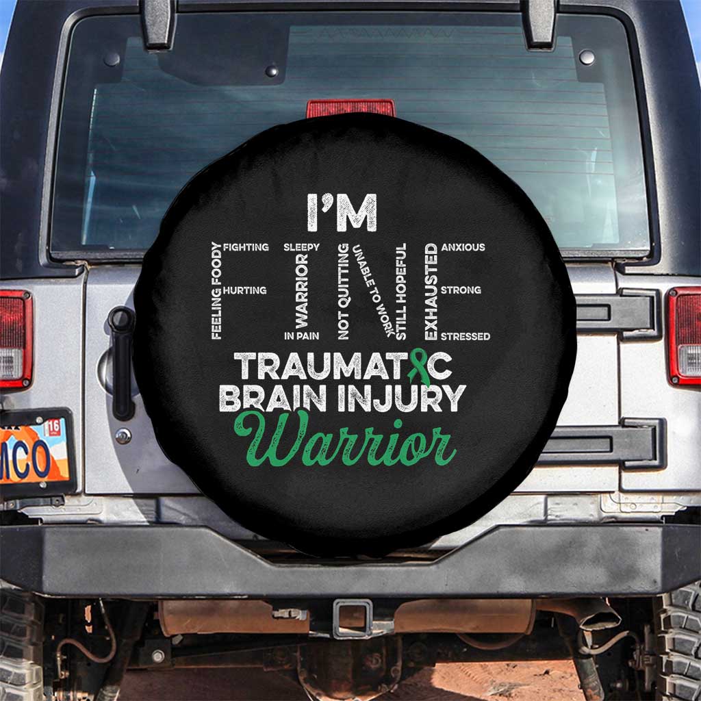 Traumatic Brain Injury Awareness Spare Tire Cover TBI Warrior I'm Fine