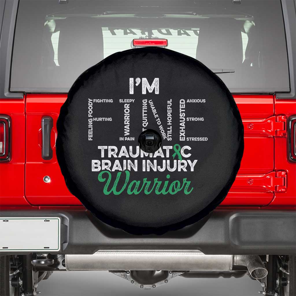 Traumatic Brain Injury Awareness Spare Tire Cover TBI Warrior I'm Fine