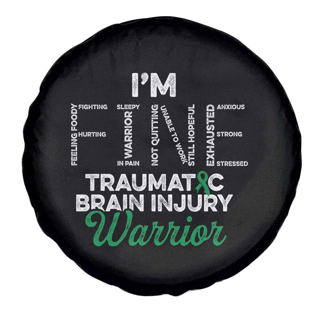 Traumatic Brain Injury Awareness Spare Tire Cover TBI Warrior I'm Fine