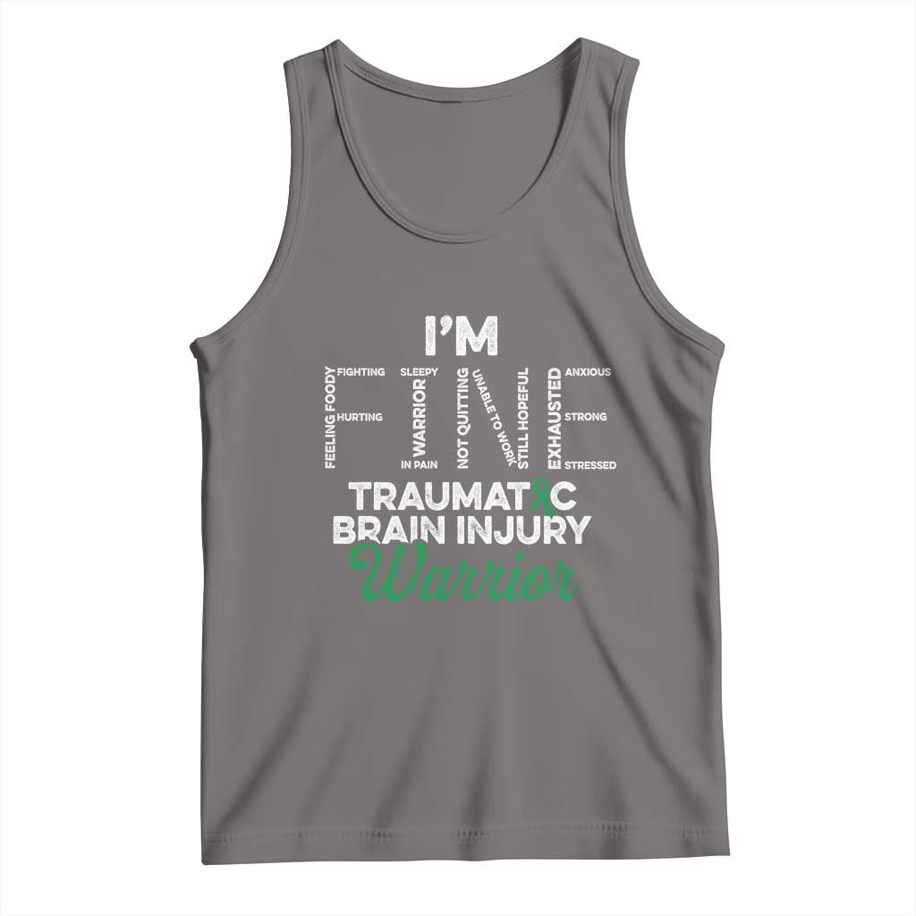 Traumatic Brain Injury Awareness Tank Top TBI Warrior I'm Fine