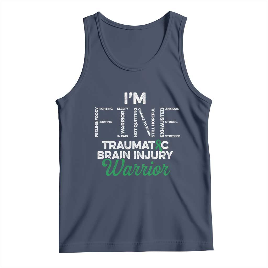 Traumatic Brain Injury Awareness Tank Top TBI Warrior I'm Fine