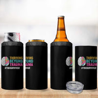 Traumatic Brain Injury Awareness 4 in 1 Can Cooler Tumbler Thriving Beyond Trauma TBI Survivor