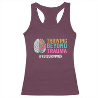 Traumatic Brain Injury Awareness Racerback Tank Top Thriving Beyond Trauma TBI Survivor