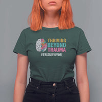 Traumatic Brain Injury Awareness T Shirt For Women Thriving Beyond Trauma TBI Survivor