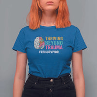 Traumatic Brain Injury Awareness T Shirt For Women Thriving Beyond Trauma TBI Survivor