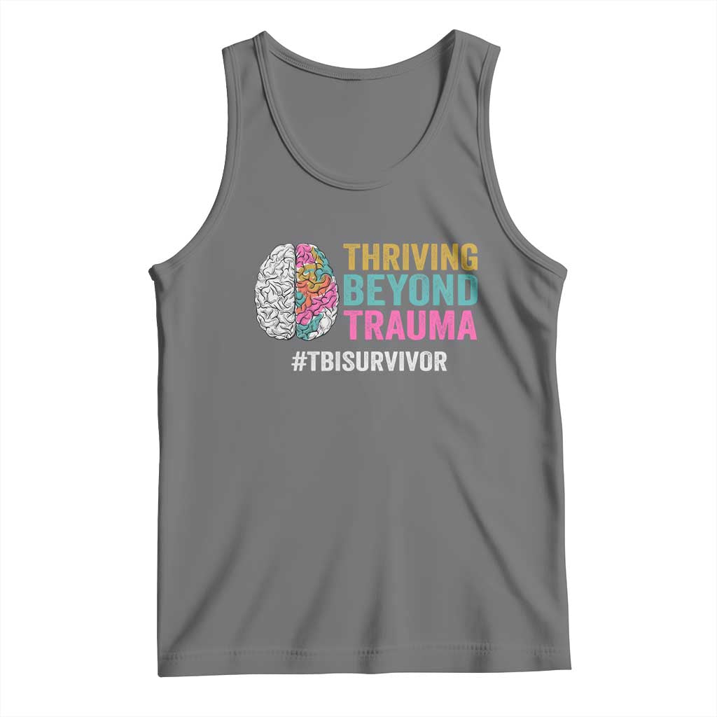 Traumatic Brain Injury Awareness Tank Top Thriving Beyond Trauma TBI Survivor