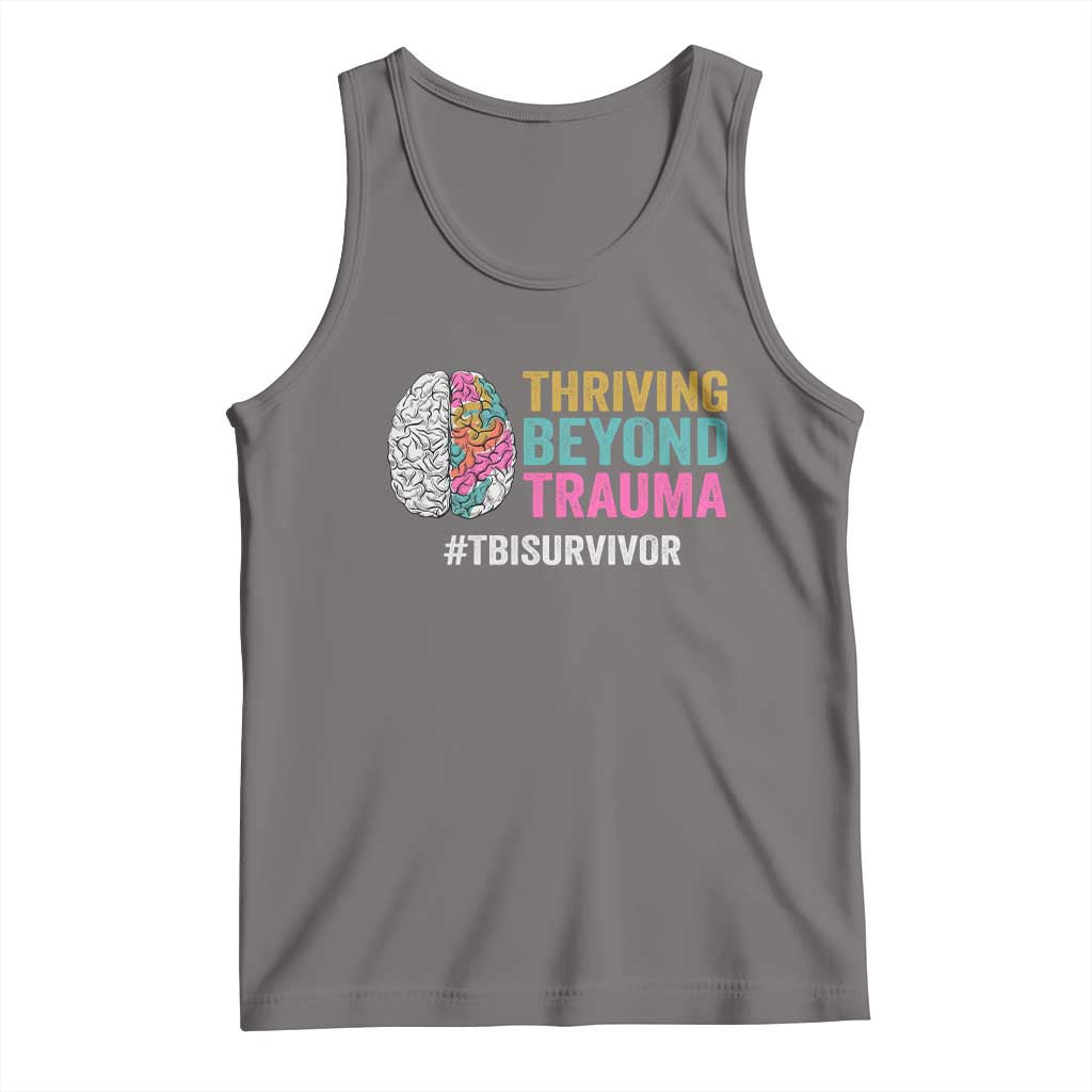 Traumatic Brain Injury Awareness Tank Top Thriving Beyond Trauma TBI Survivor