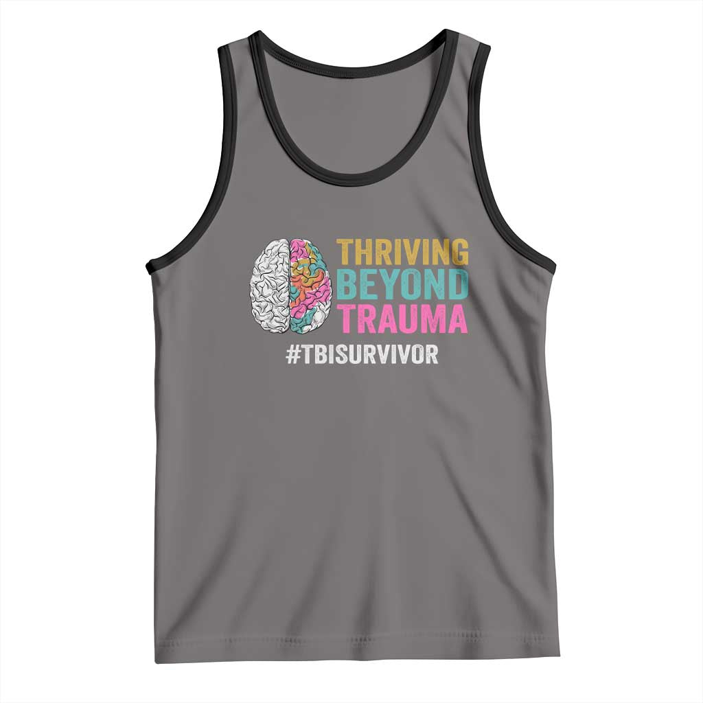 Traumatic Brain Injury Awareness Tank Top Thriving Beyond Trauma TBI Survivor