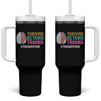 Traumatic Brain Injury Awareness Tumbler With Handle Thriving Beyond Trauma TBI Survivor