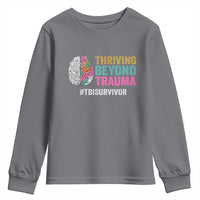 Traumatic Brain Injury Awareness Youth Sweatshirt Thriving Beyond Trauma TBI Survivor