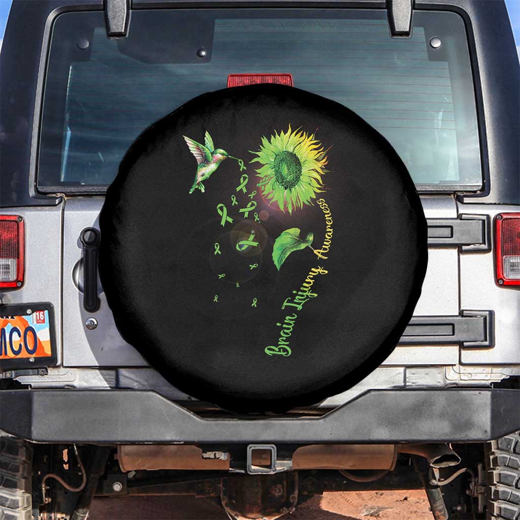 Traumatic Brain Injury Awareness Spare Tire Cover Sunflower Hummingbird