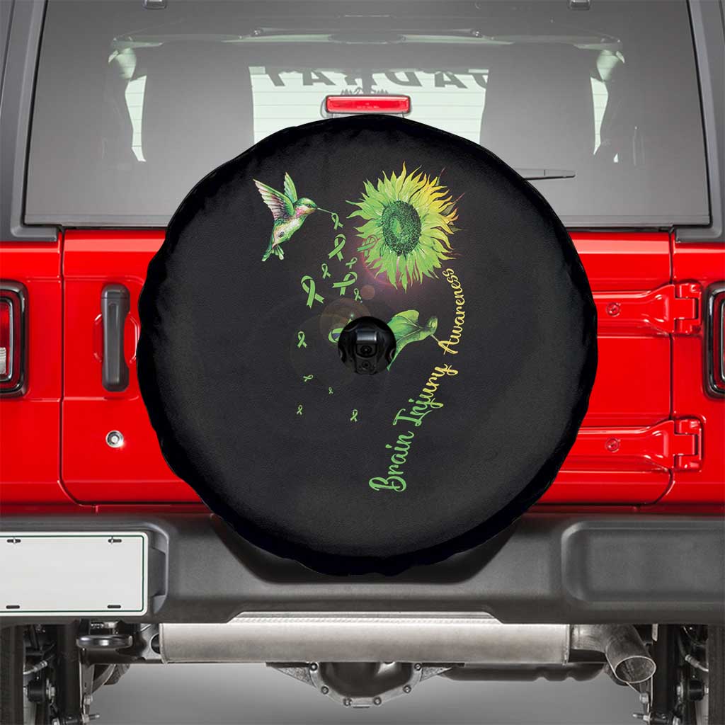 Traumatic Brain Injury Awareness Spare Tire Cover Sunflower Hummingbird
