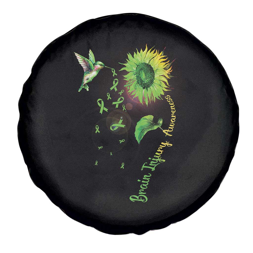 Traumatic Brain Injury Awareness Spare Tire Cover Sunflower Hummingbird