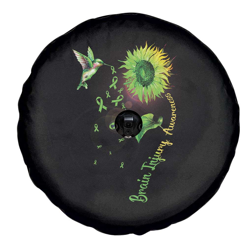 Traumatic Brain Injury Awareness Spare Tire Cover Sunflower Hummingbird
