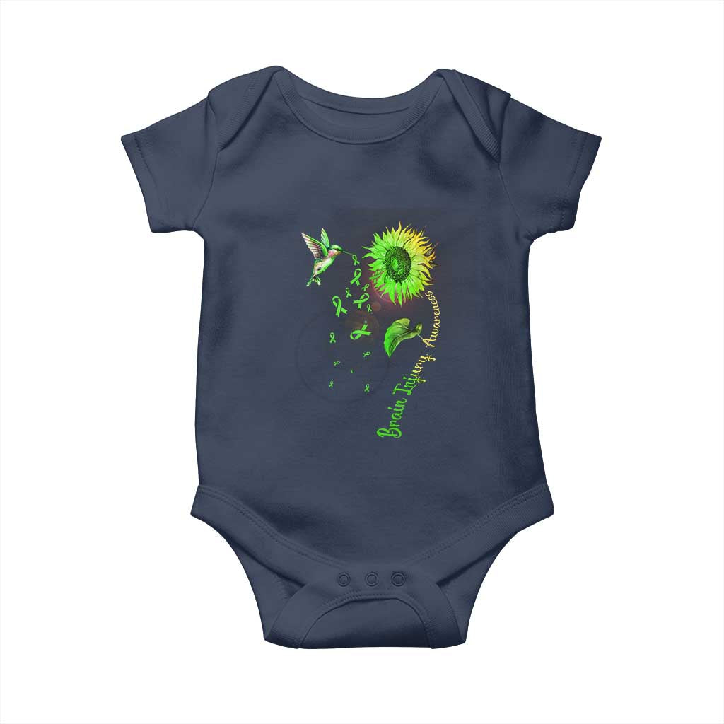 Traumatic Brain Injury Awareness Baby Onesie Sunflower Hummingbird