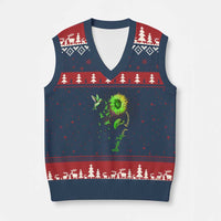 Traumatic Brain Injury Awareness V-Neck Knit Sweater Vest Sunflower Hummingbird - Wonder Print Shop
