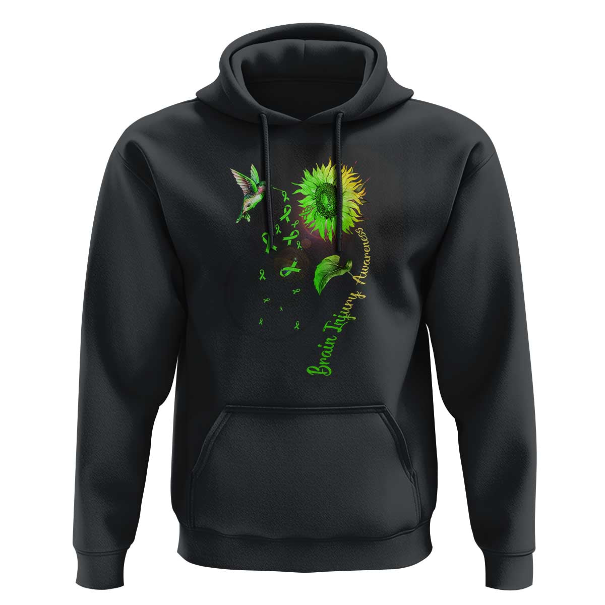 Traumatic Brain Injury Awareness Hoodie Sunflower Hummingbird