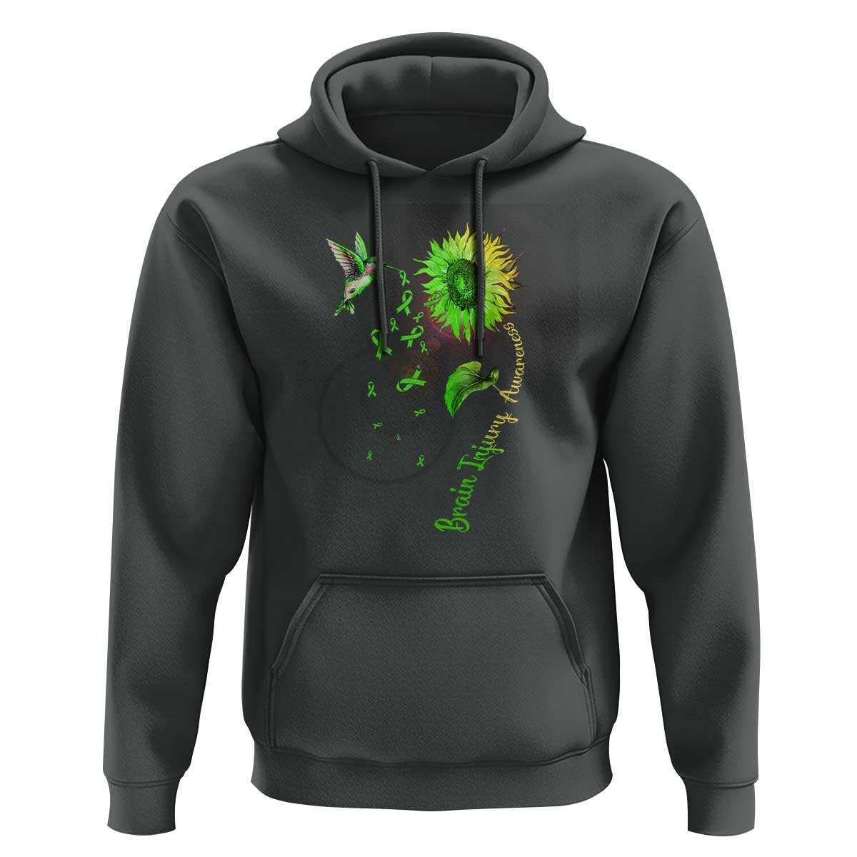 Traumatic Brain Injury Awareness Hoodie Sunflower Hummingbird