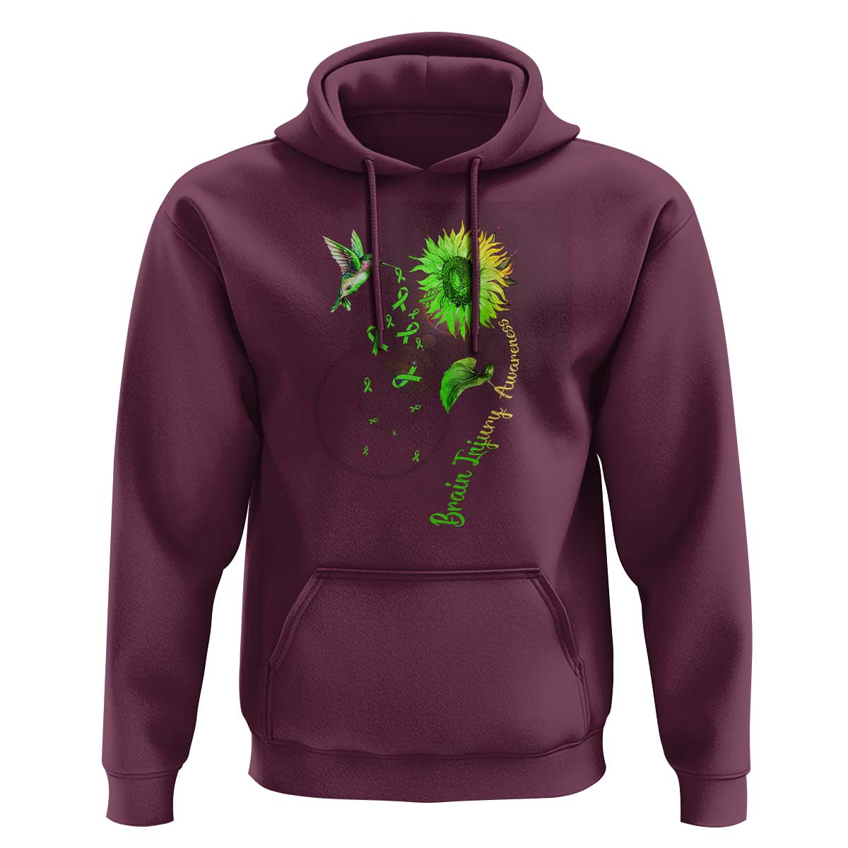 Traumatic Brain Injury Awareness Hoodie Sunflower Hummingbird