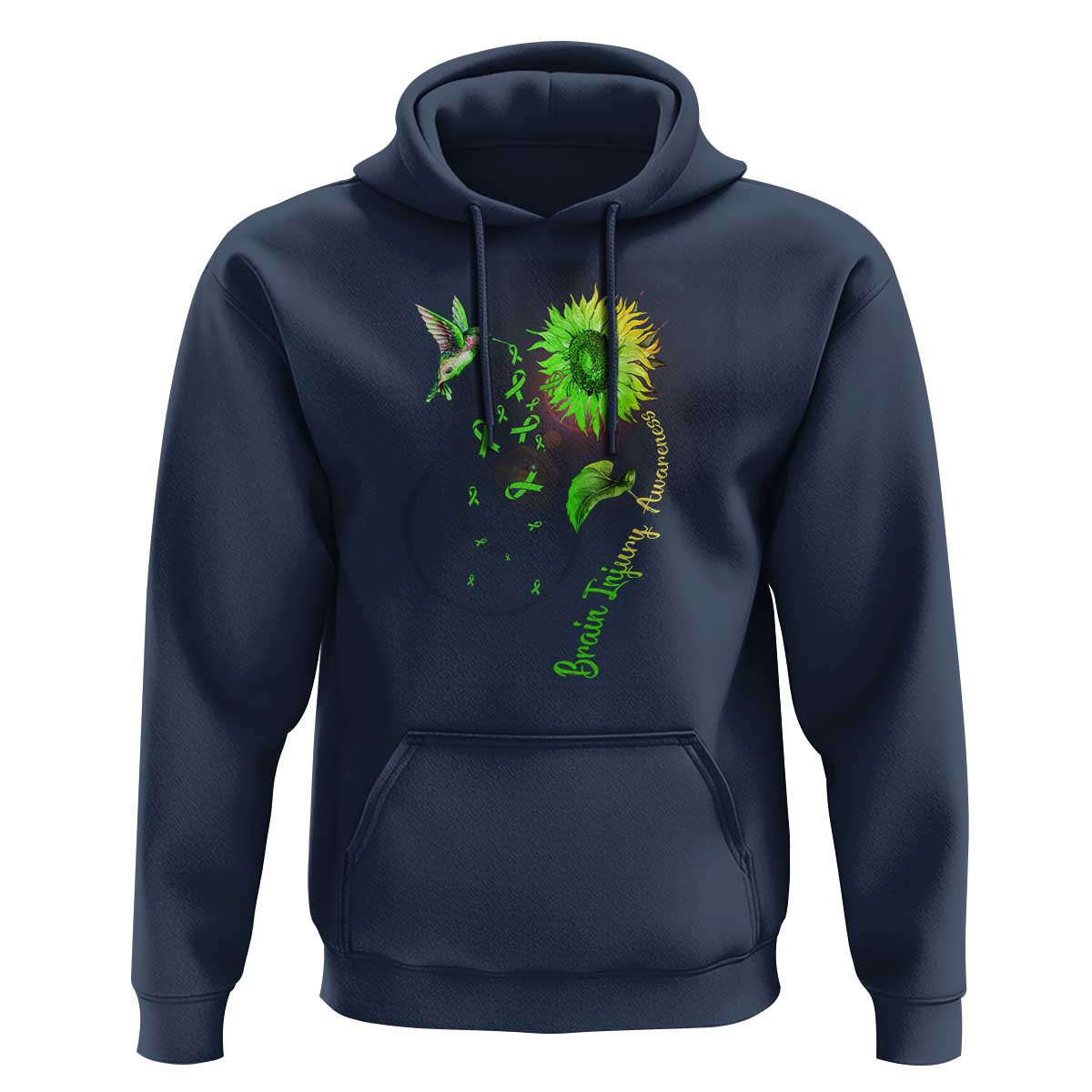 Traumatic Brain Injury Awareness Hoodie Sunflower Hummingbird