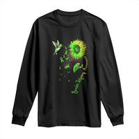 Traumatic Brain Injury Awareness Long Sleeve Shirt Sunflower Hummingbird