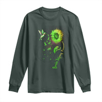 Traumatic Brain Injury Awareness Long Sleeve Shirt Sunflower Hummingbird