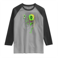 Traumatic Brain Injury Awareness Raglan Shirt Sunflower Hummingbird