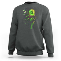 Traumatic Brain Injury Awareness Sweatshirt Sunflower Hummingbird