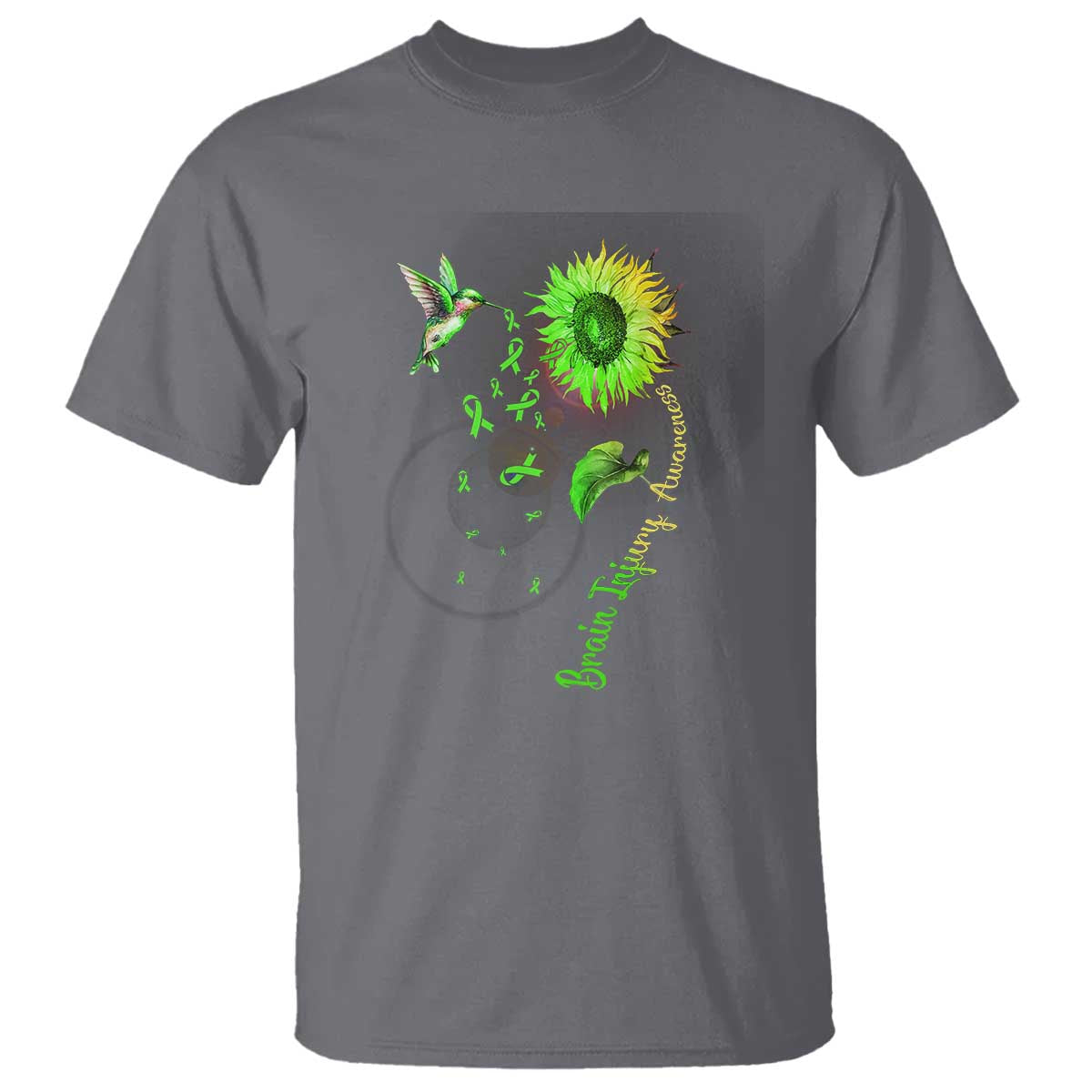 Traumatic Brain Injury Awareness T Shirt Sunflower Hummingbird