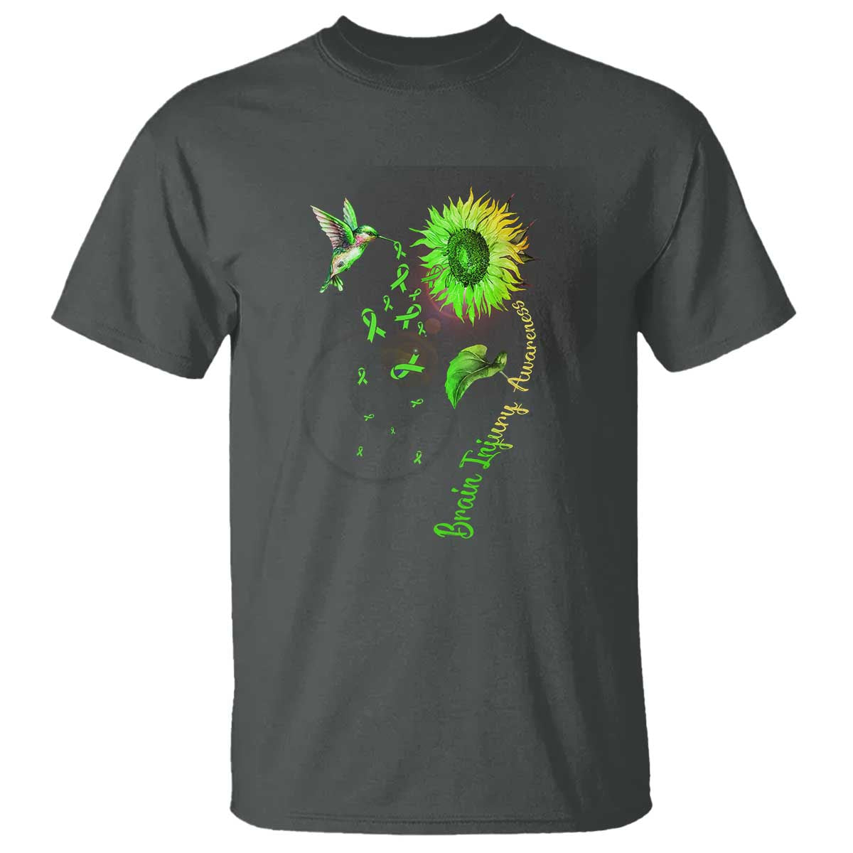 Traumatic Brain Injury Awareness T Shirt Sunflower Hummingbird