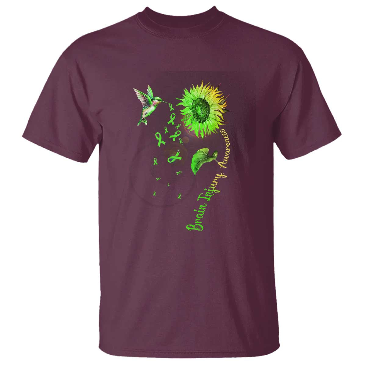 Traumatic Brain Injury Awareness T Shirt Sunflower Hummingbird