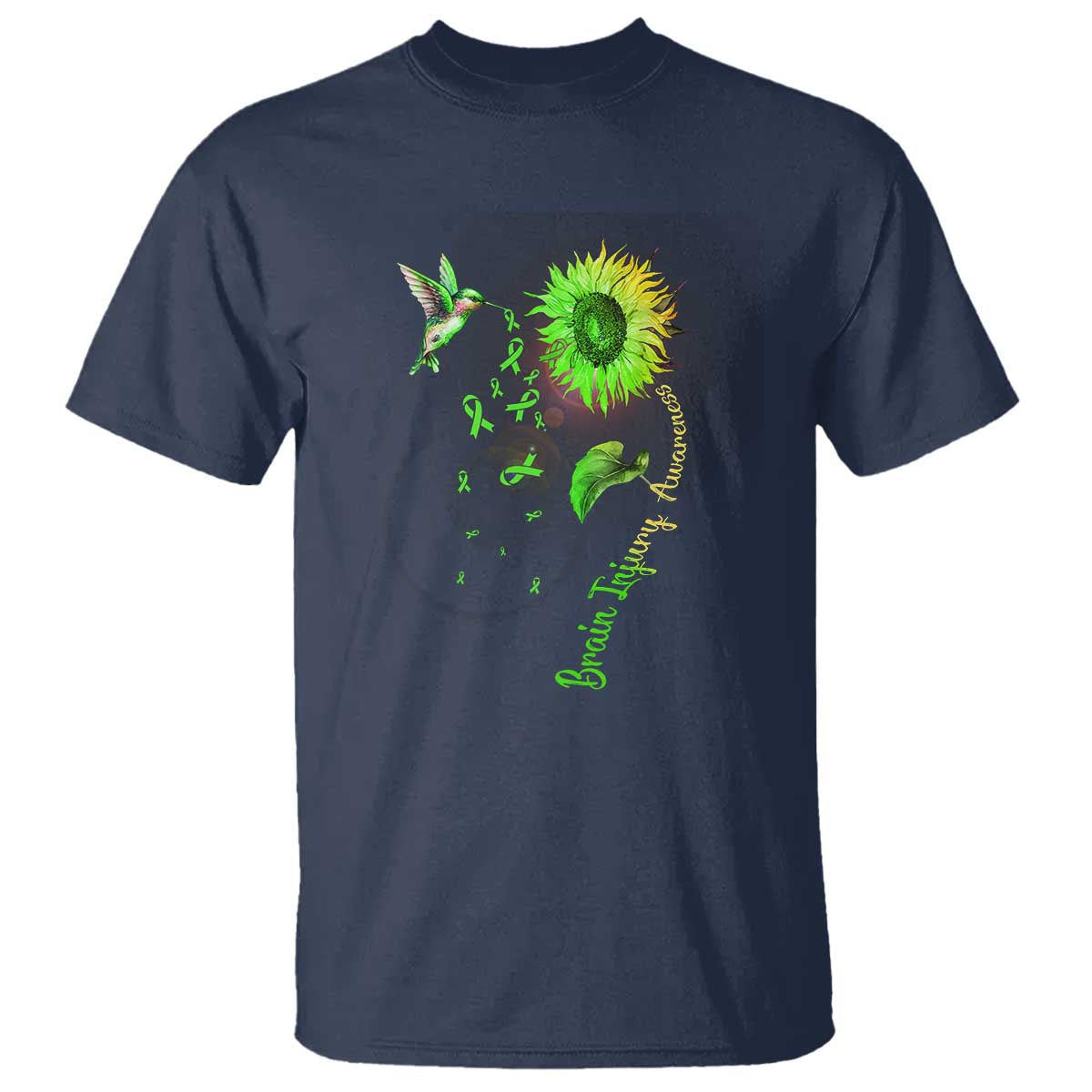 Traumatic Brain Injury Awareness T Shirt Sunflower Hummingbird