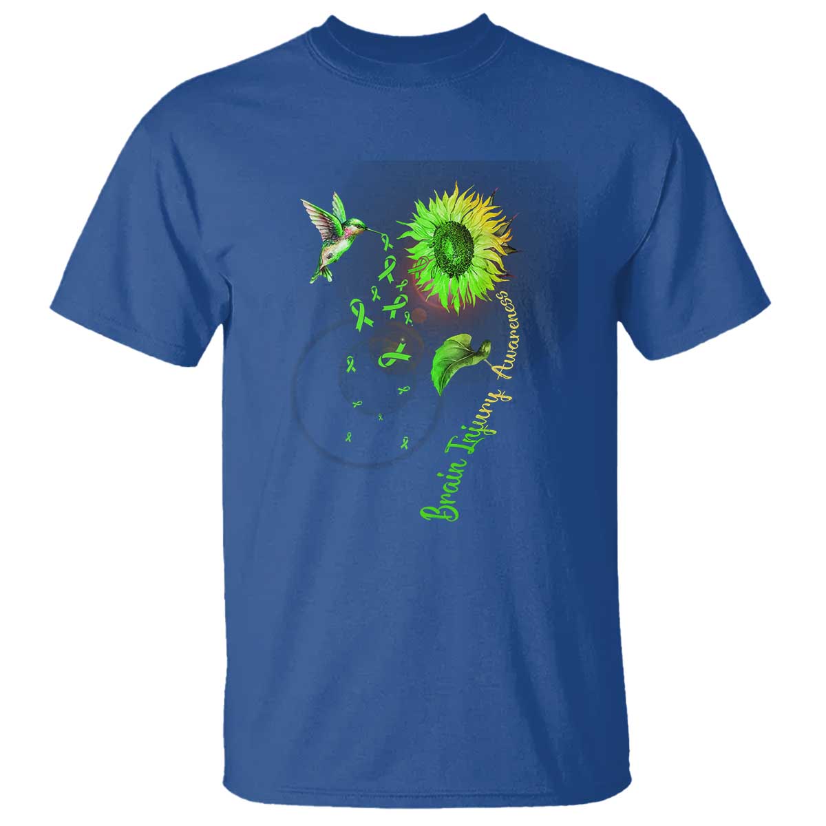 Traumatic Brain Injury Awareness T Shirt Sunflower Hummingbird
